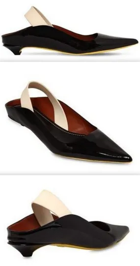 20mm Patent Leather Slingback Flats