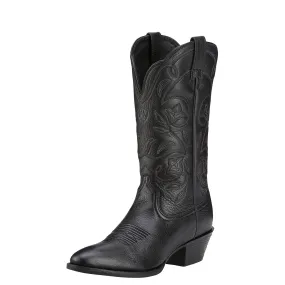 Ariat Women's Heritage R Toe Boot - Black Deertan