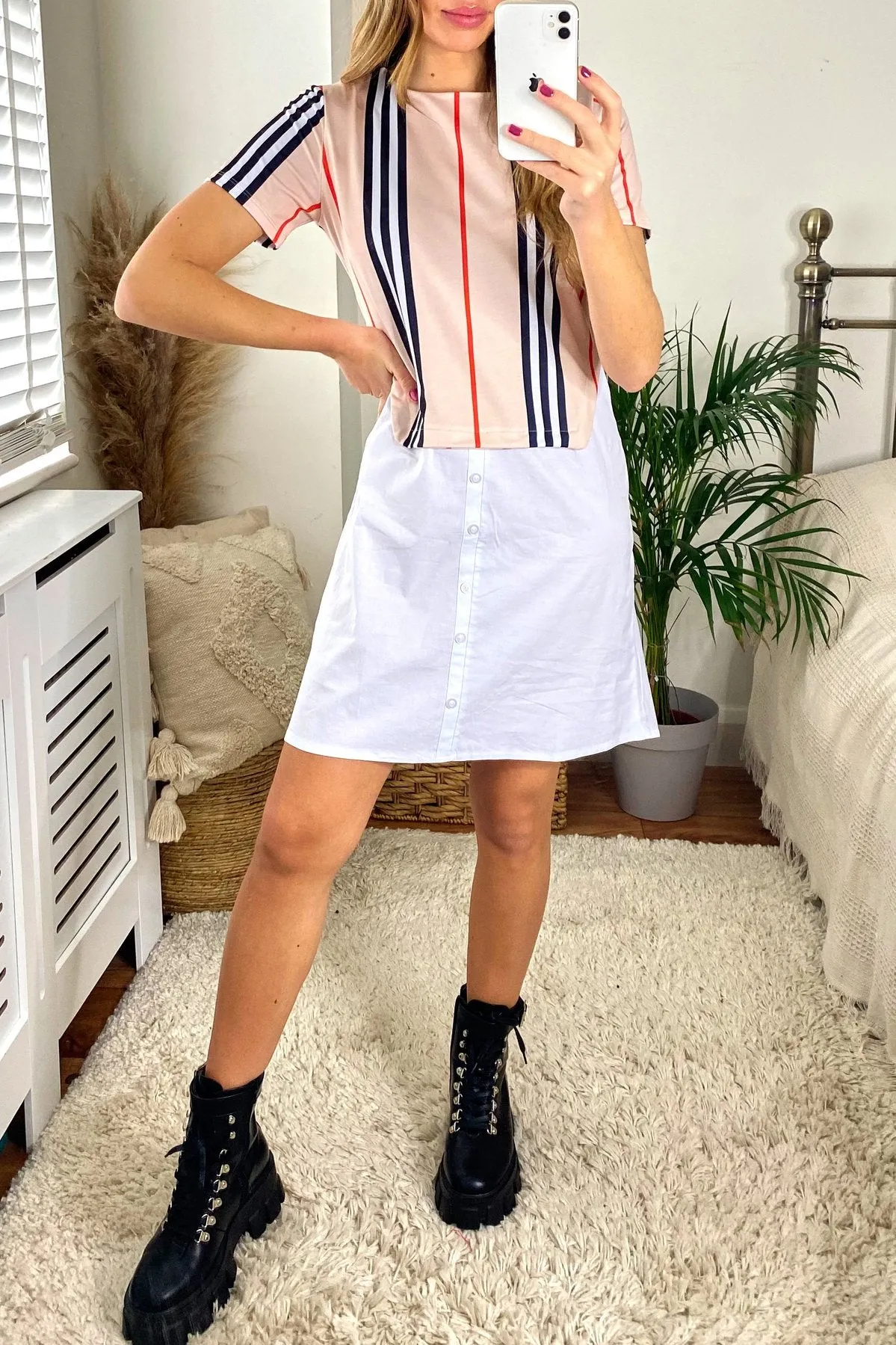 Bailey stripe detail T Shirt dress