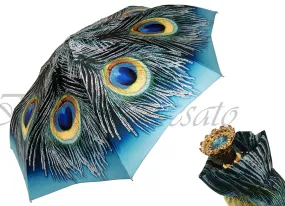 Beautiful Compact Umbrella With Printed Peacock Design