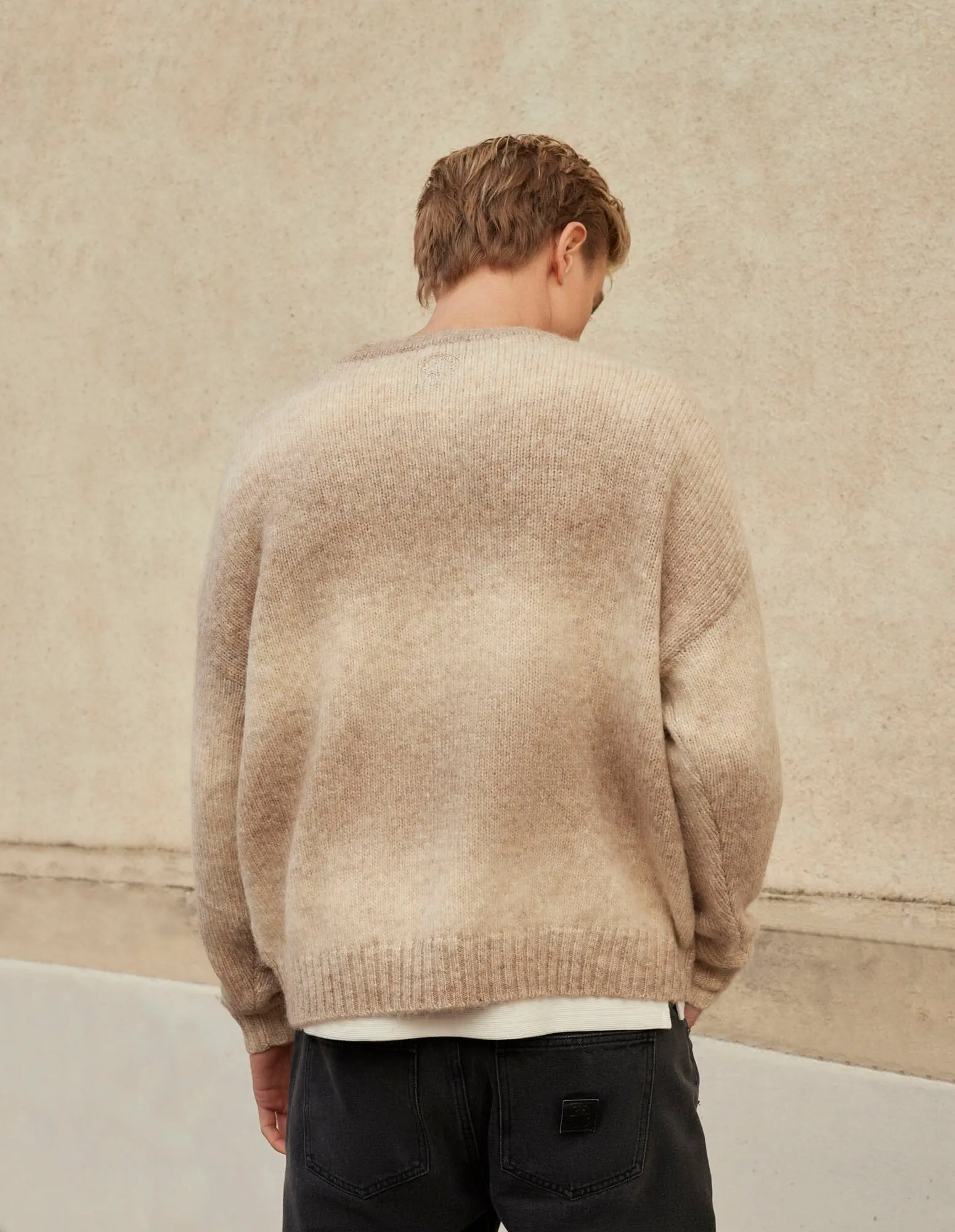 Beige Ombre Oversized Knit Jumper