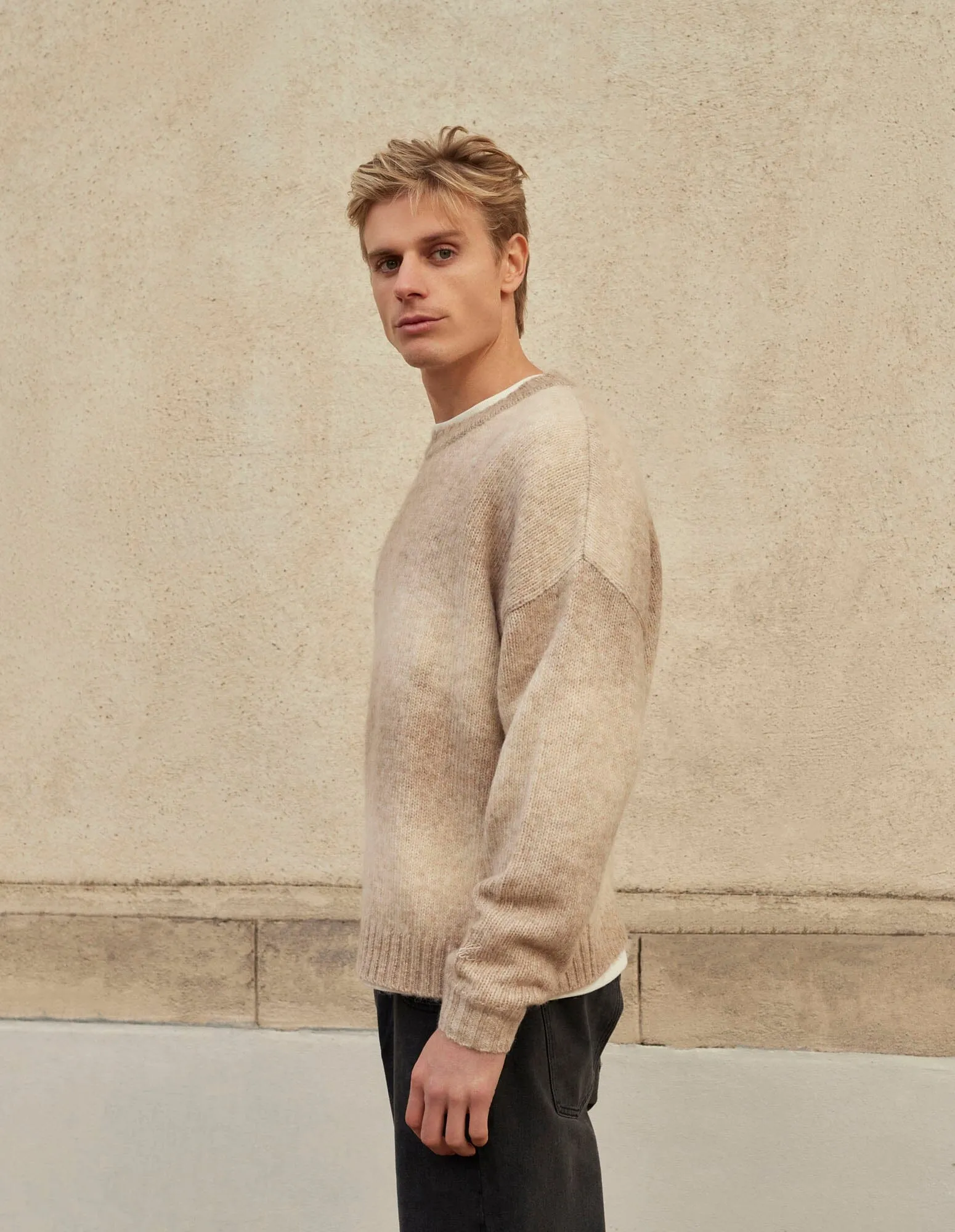 Beige Ombre Oversized Knit Jumper