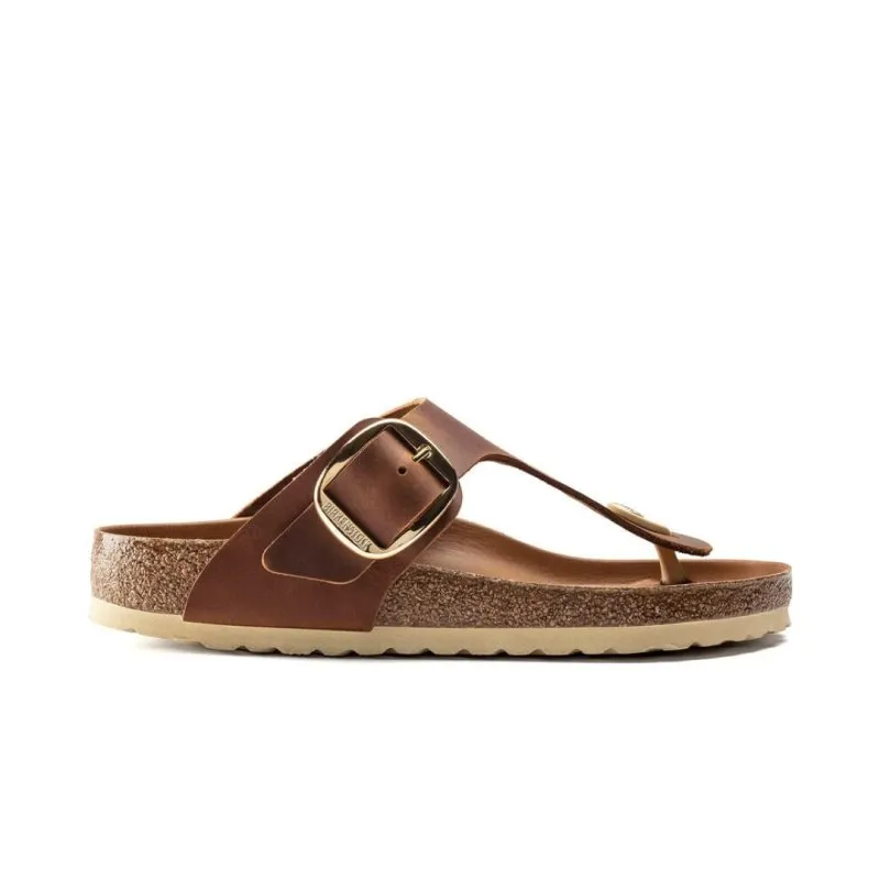 Birkenstock Women's Gizeh Big Buckle - Cognac Oiled Leather