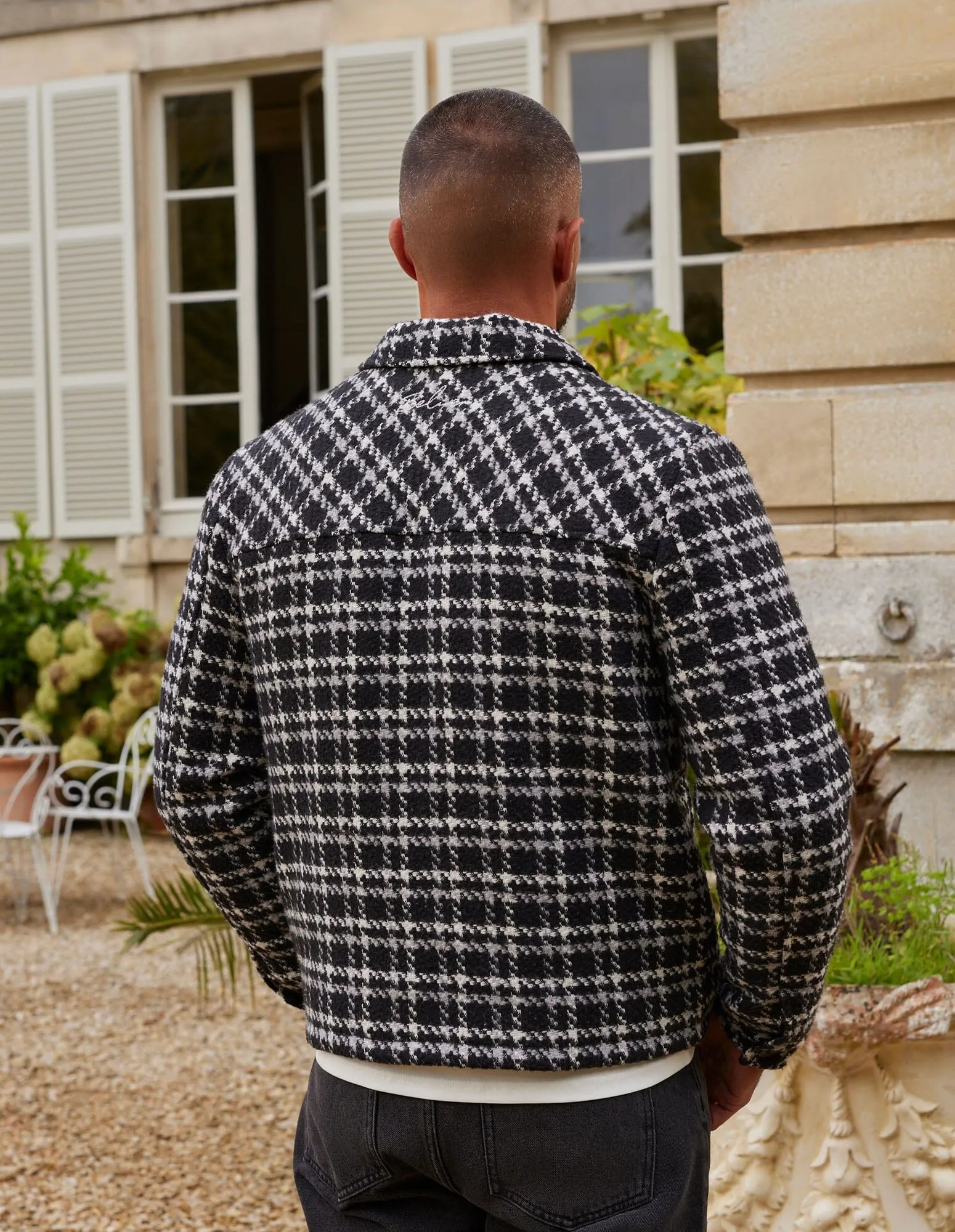 Black Check Zip Through Jacket