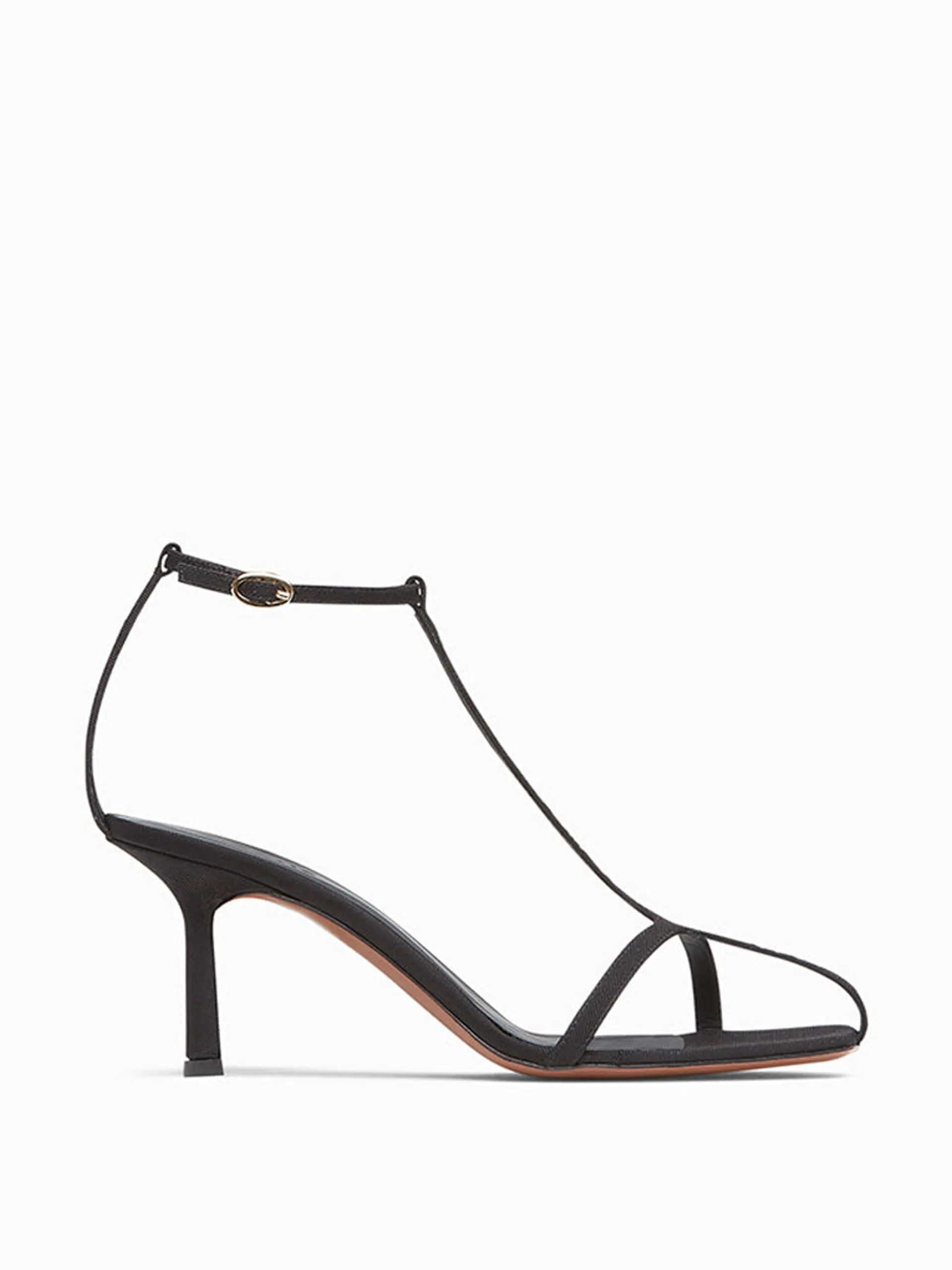 Black leather T-bar Jumel heels