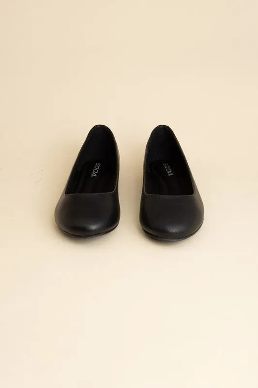 Black Round Toe Ballerina Flats