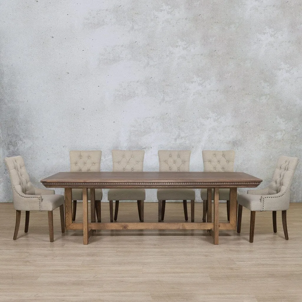 Bolton Fluted Wood & Duchess 10 Seater Dining Set