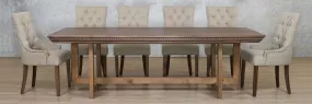 Bolton Fluted Wood & Duchess 10 Seater Dining Set