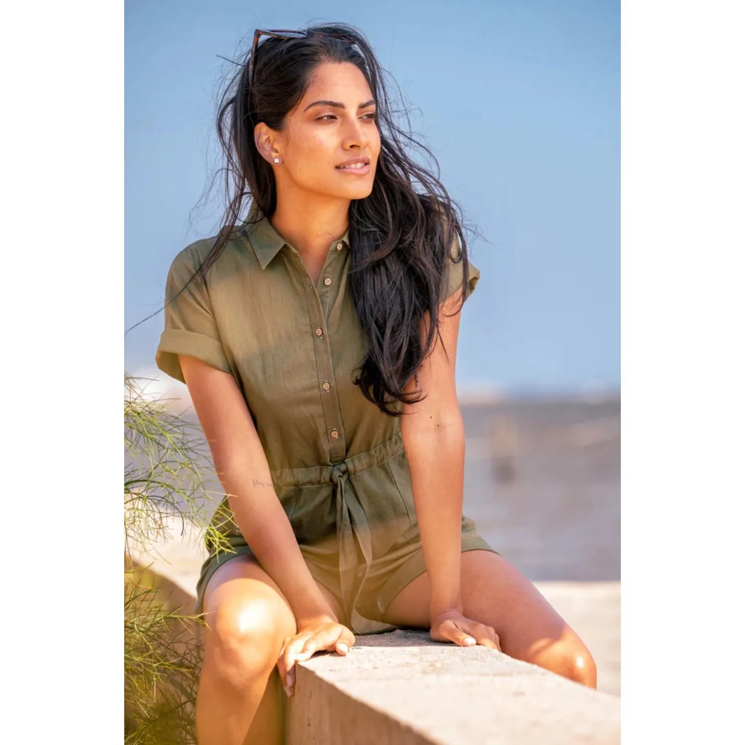 Brakeburn 20 Khaki Green Kodi Playsuit