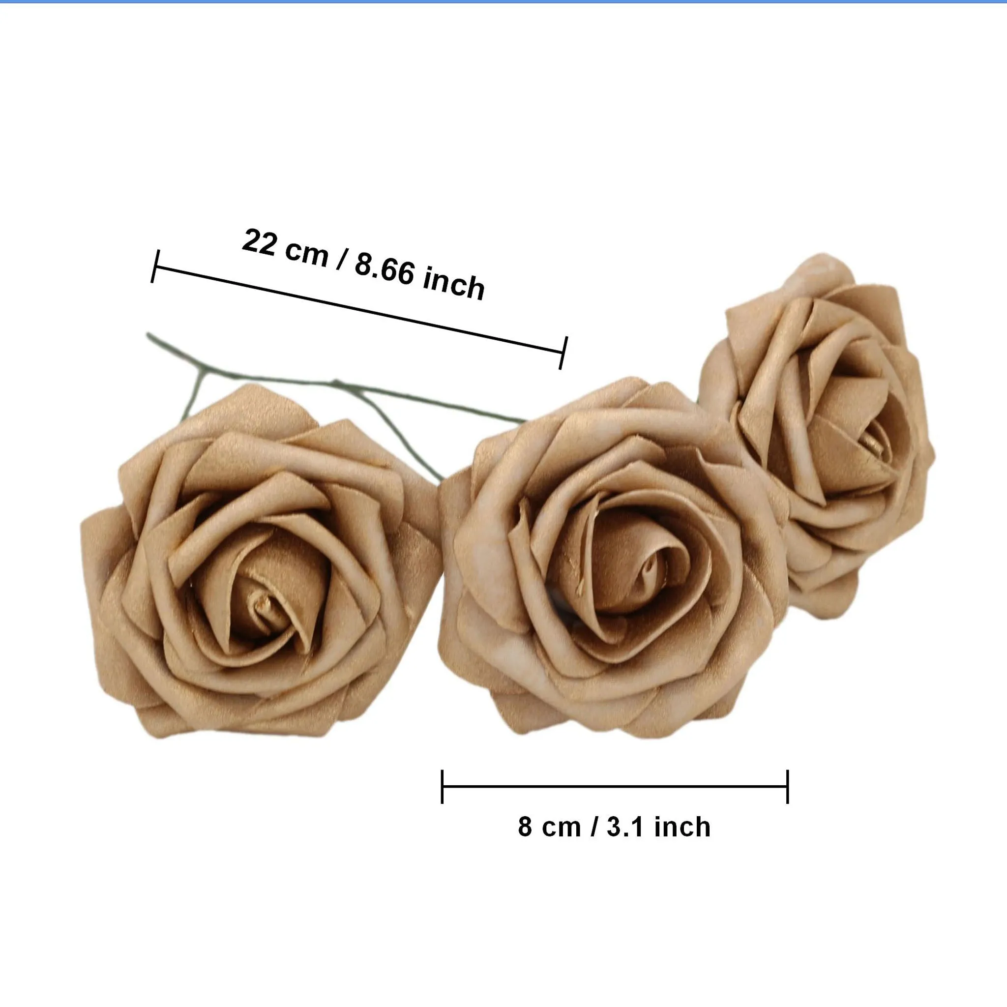 Bulk Gold Roses Artificial Gold Flowers 50pcs