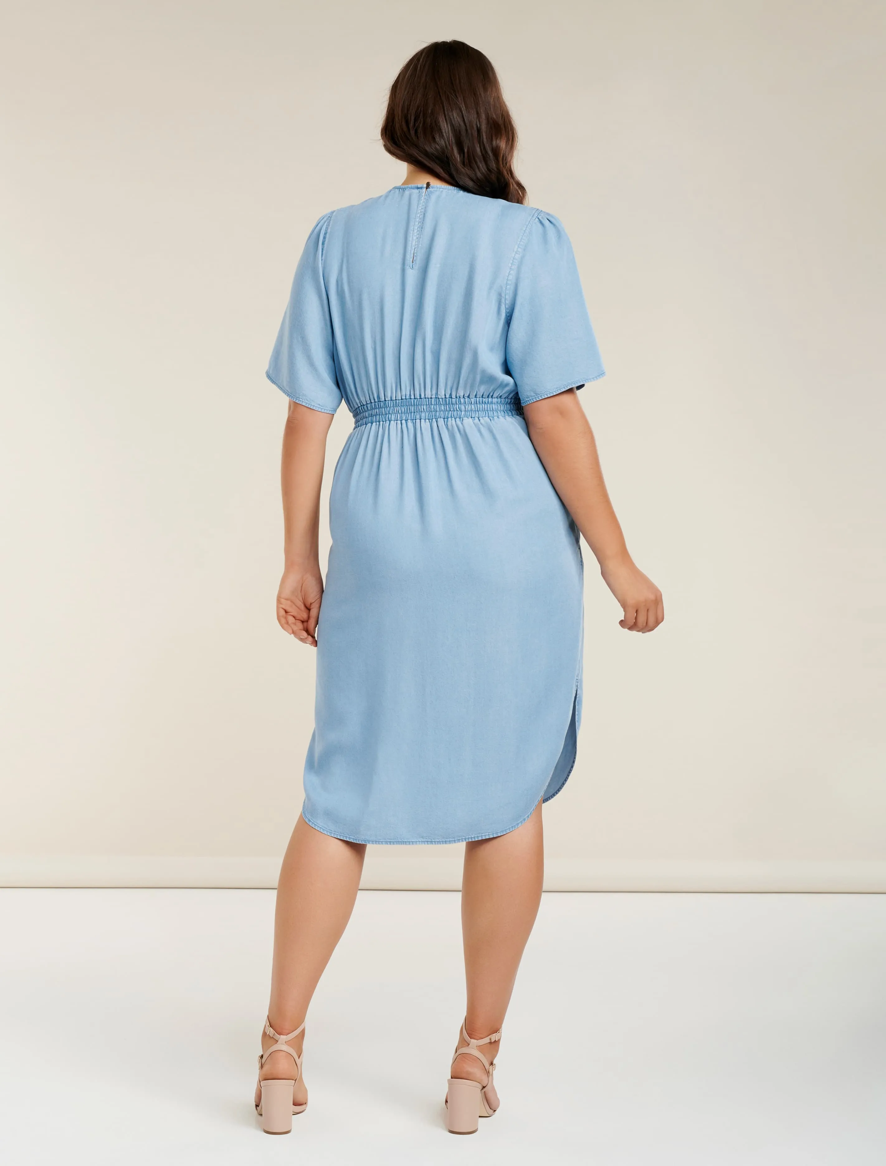 Cassie Curve Wrap Over Midi Dress