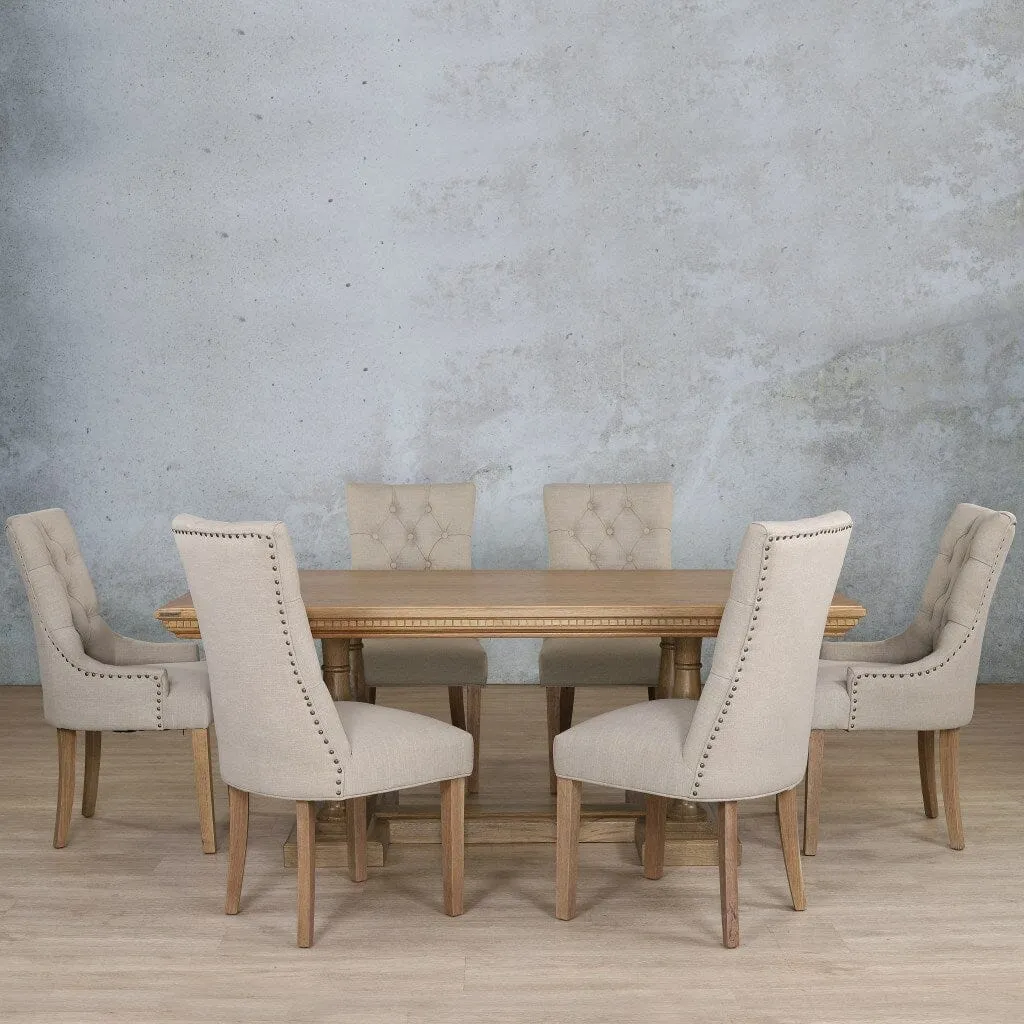 Charlotte Fluted Wood Top & Duchess 6 Seater Dining Set