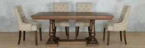 Charlotte Fluted Wood Top & Duchess 6 Seater Dining Set