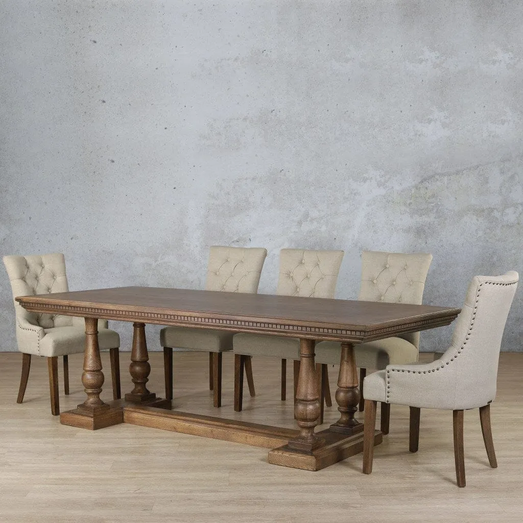 Charlotte Fluted Wood Top & Duchess 8 Seater Dining Set