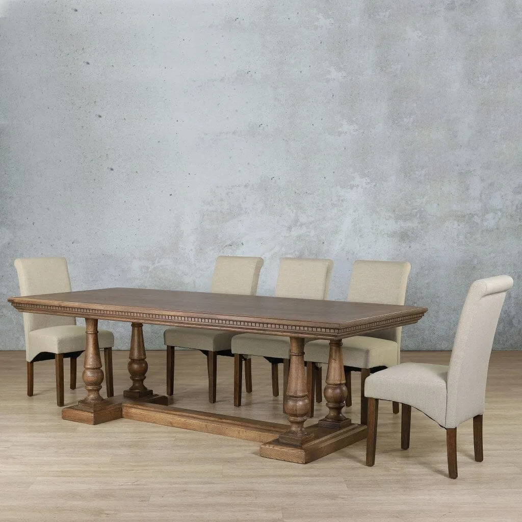 Charlotte Fluted Wood Top & Windsor 8 Seater Dining Set