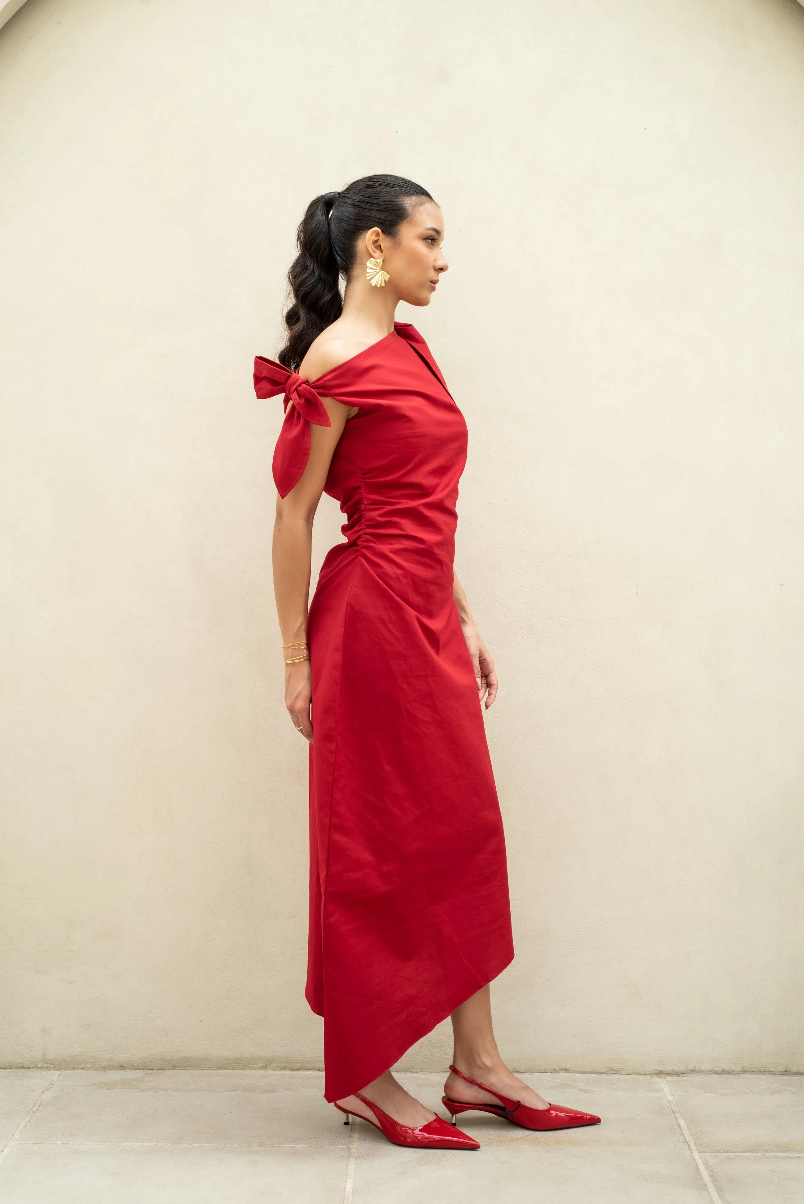 Cherry Tango Linen Dress