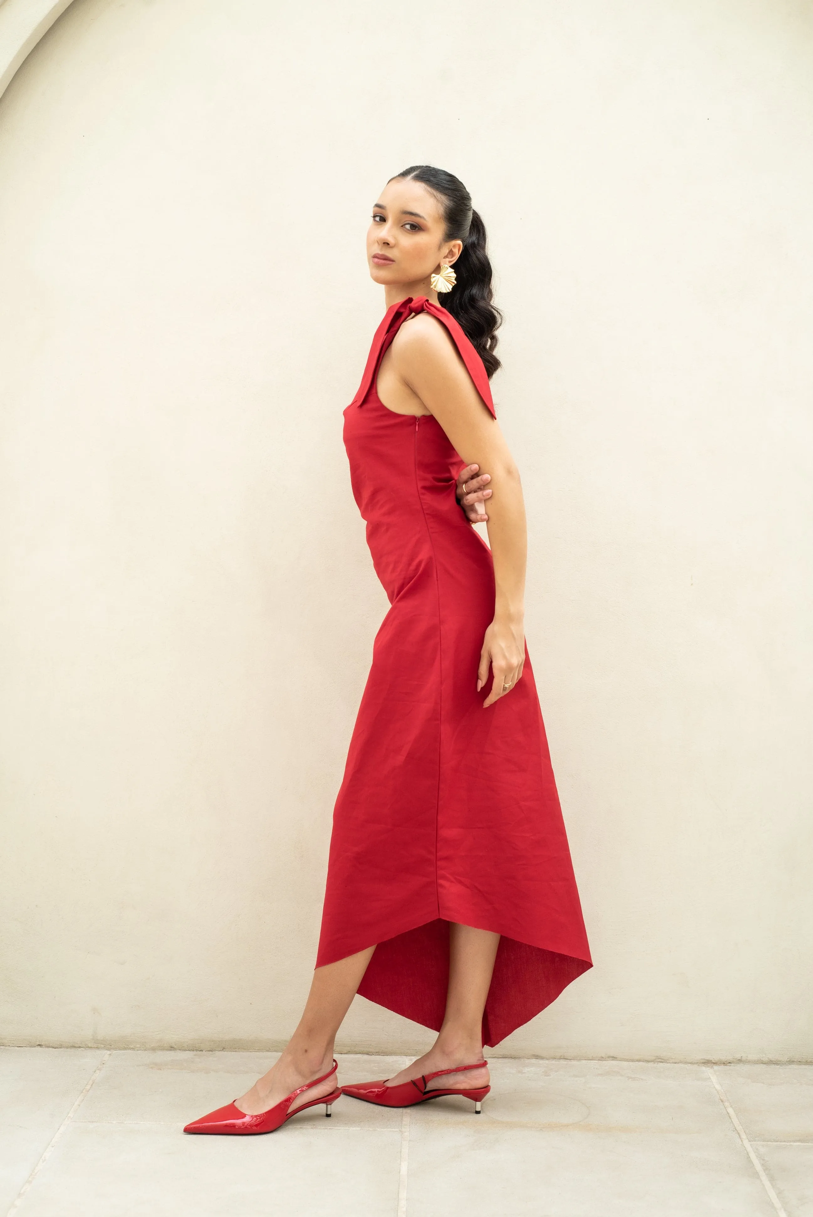 Cherry Tango Linen Dress