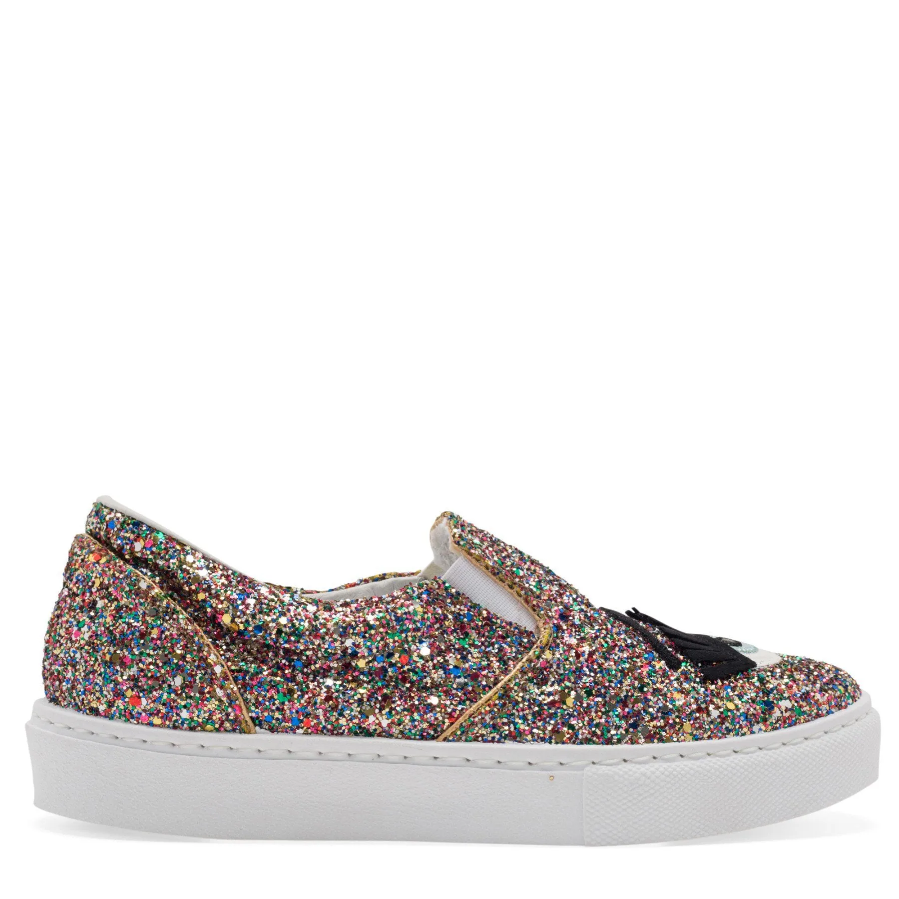 Chiara Ferragni Women's Multicolor Glitter Rainbow Flirting Flats Sneakers