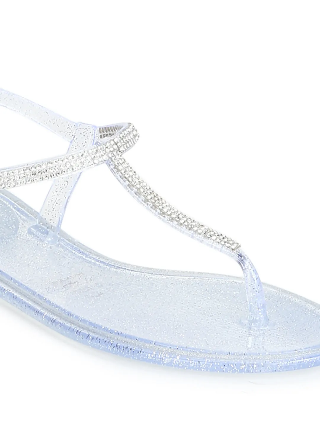 Clear PVC Ankle Strap Flat Sandals