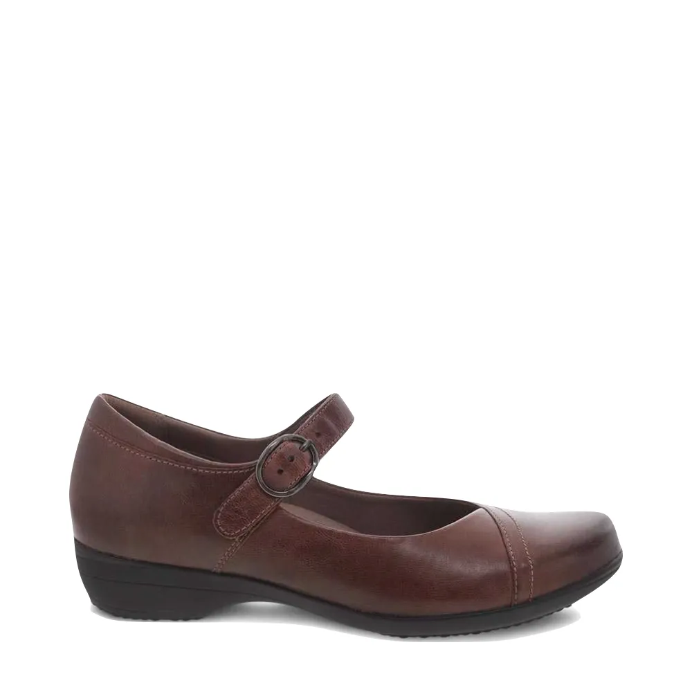 Dansko Women's Fawna Leather Mary Jane in Chestnut