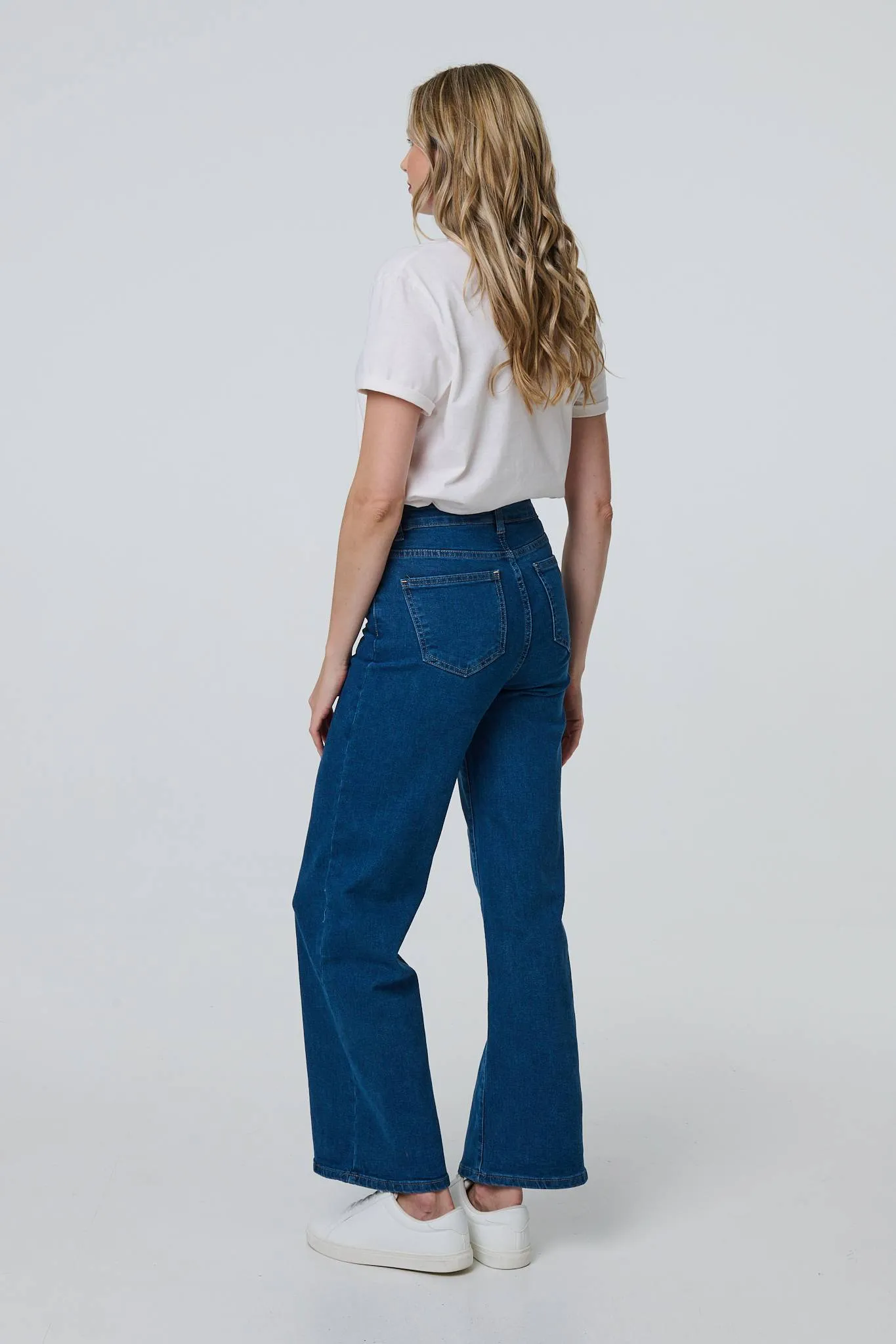 Denim High Waist Wide Leg Jeans