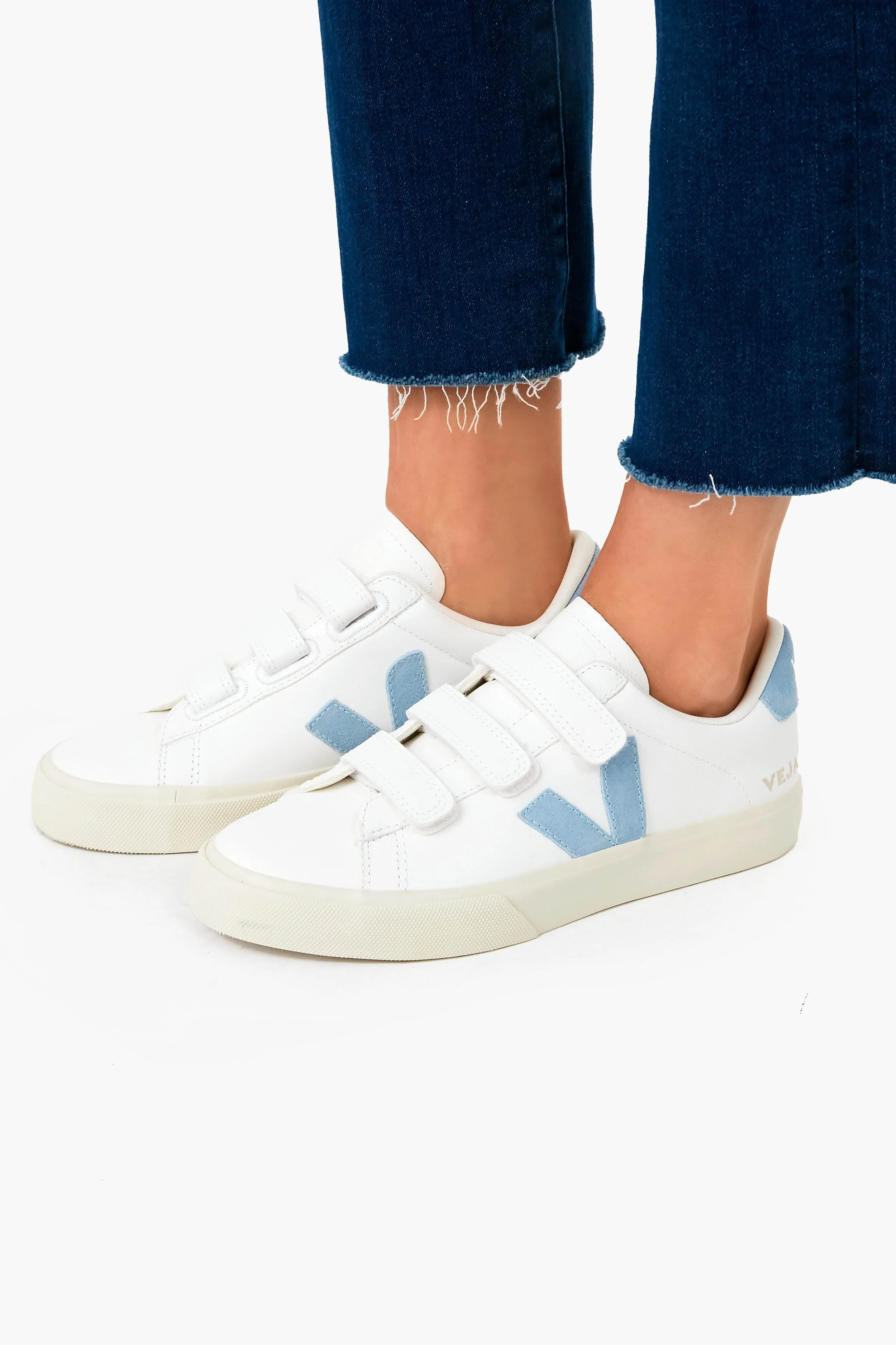 Extra White Steel Blue Recife Logo Sneakers