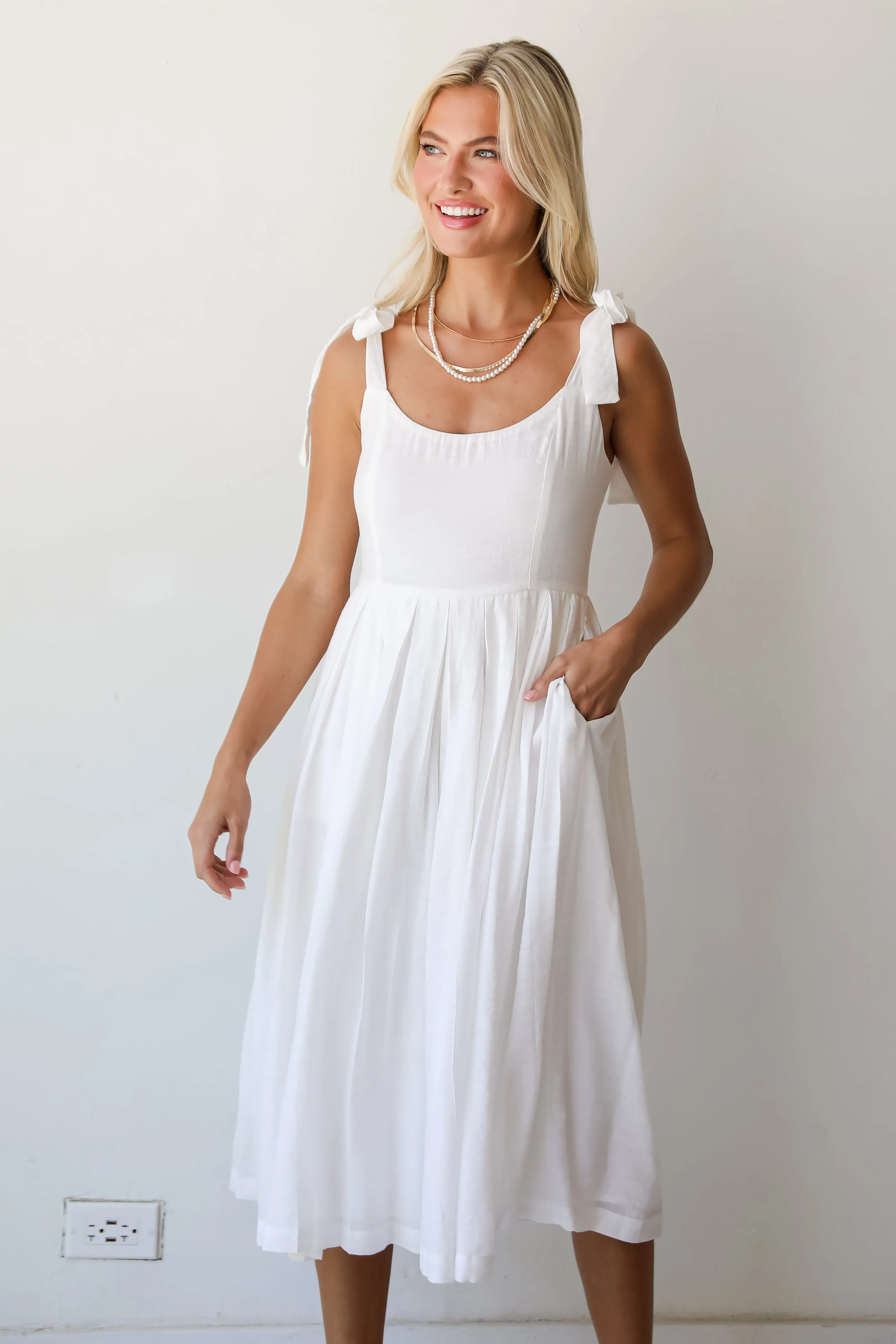 FINAL SALE - Luminous Glow White Culotte Jumpsuit