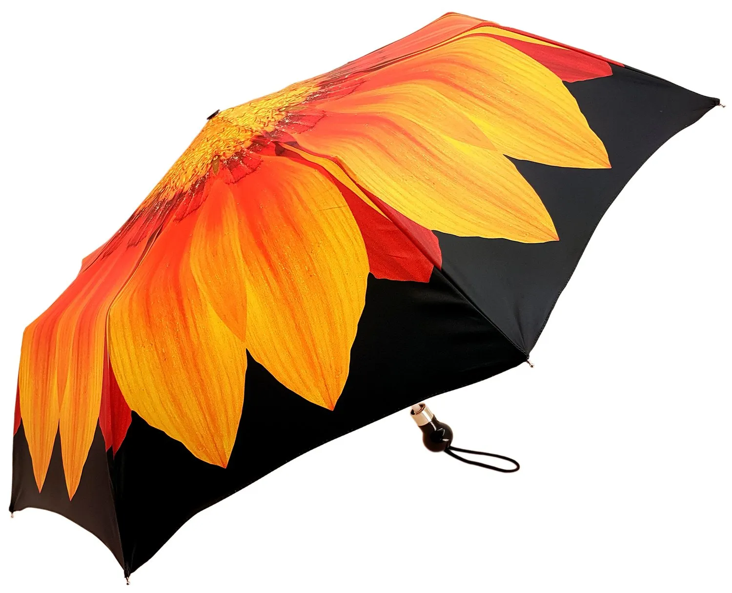 Foldable Women's Umbrella - Orange Flower Pattern