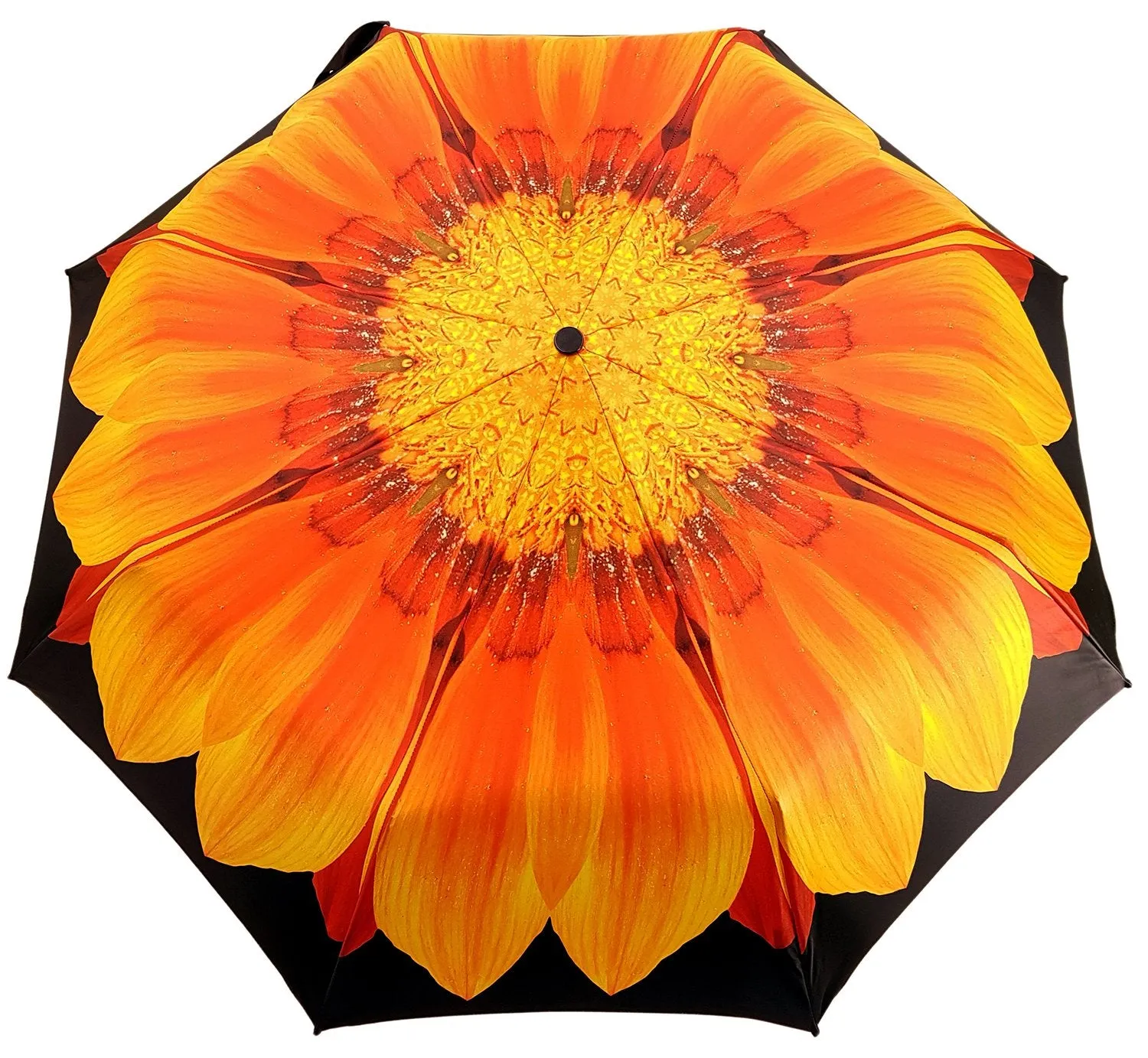 Foldable Women's Umbrella - Orange Flower Pattern