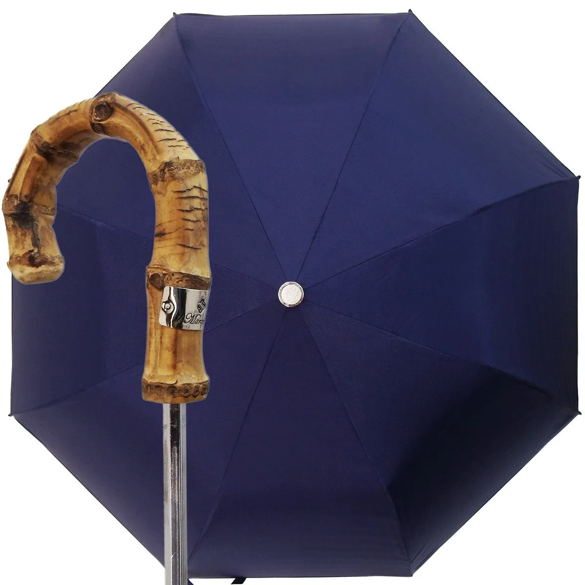 Handmade Men's Compact Umbrella in a Blue Color