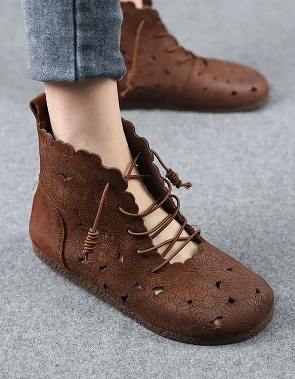 Handmade Round Head Soft Sole Sandal Boots