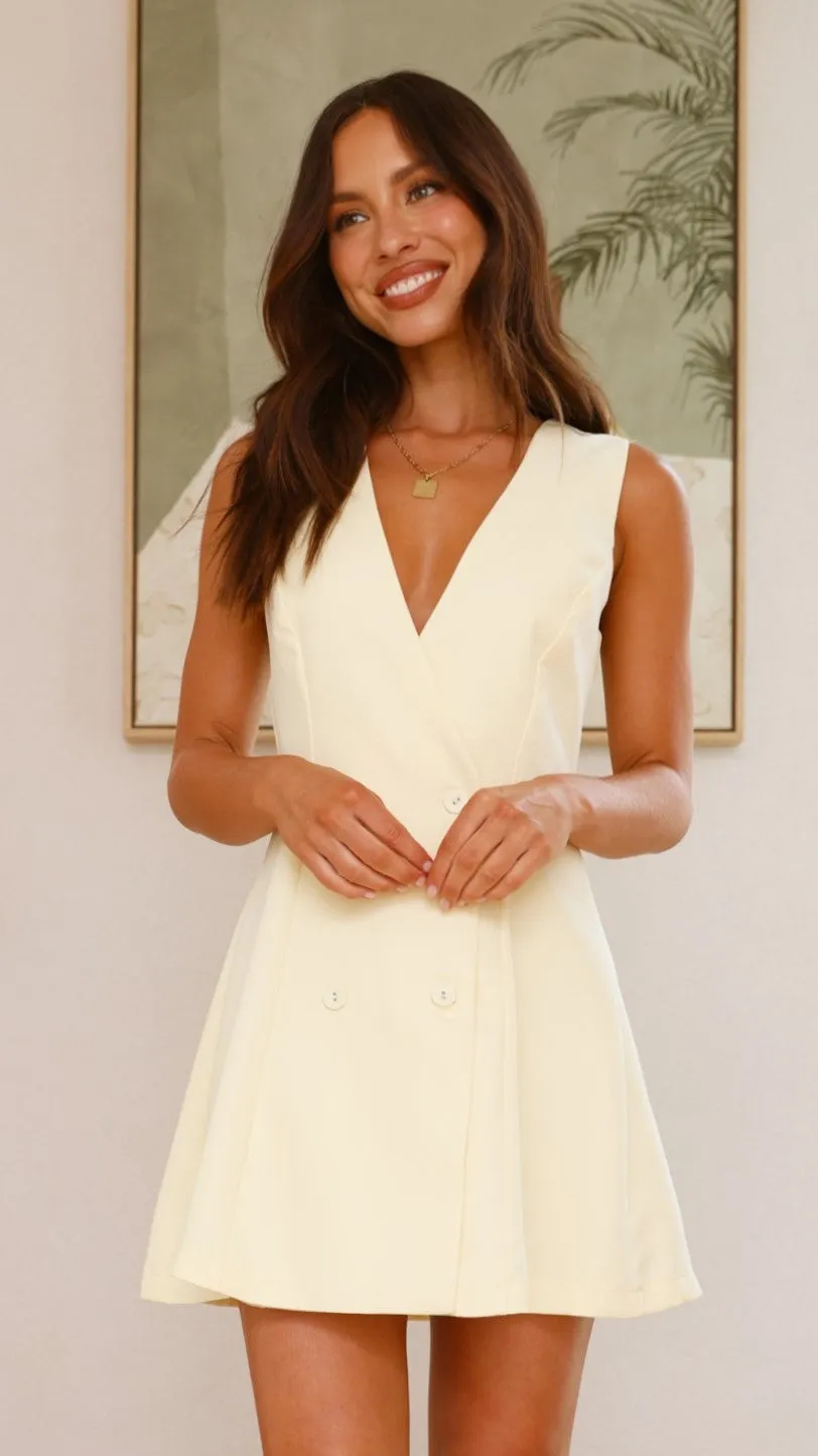 Hani Mini Dress - Soft Yellow