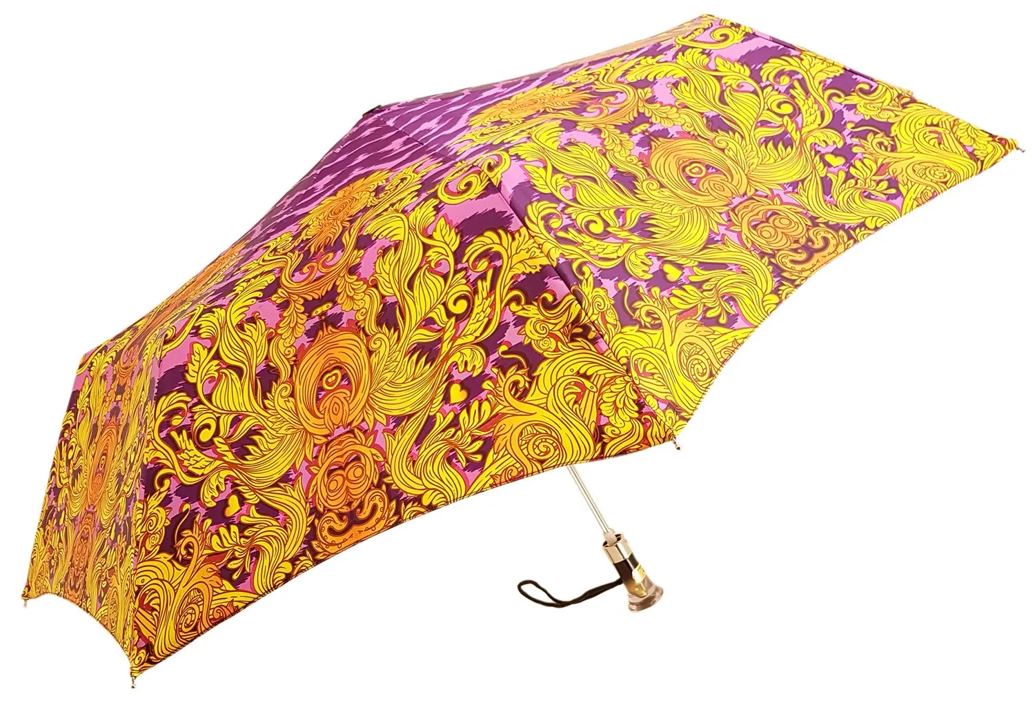 il Marchesato  Yellow and Violet Animalier Women's Folding Umbrella