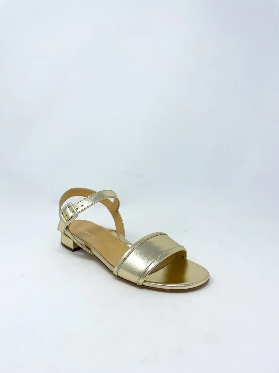 Imogen Flat Sandal in Soft Gold