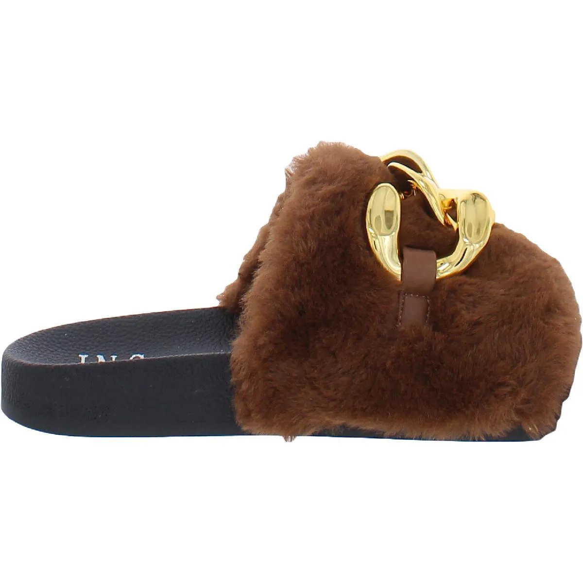 INC Womens Percita Faux Fur Flats Slide Slippers