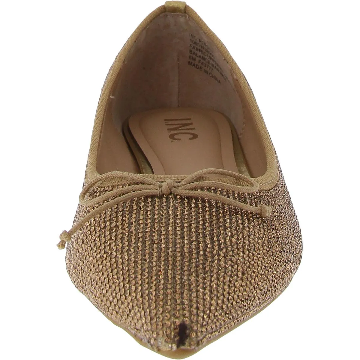 INC Womens Perseif Embellished Bow Ballet Flats