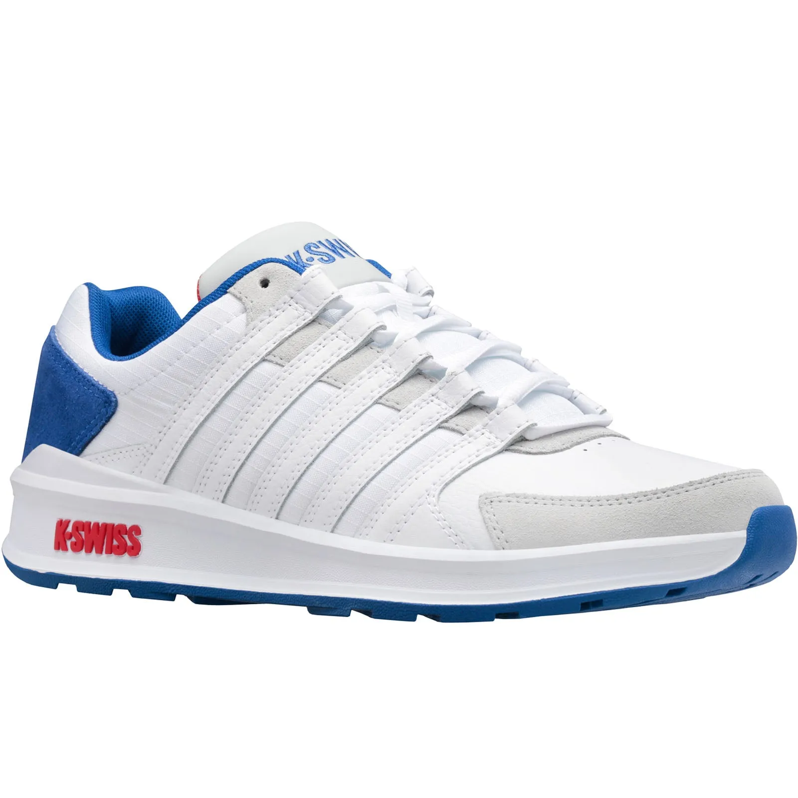 K-Swiss Mens Vista Low Rise Retro Leather Trainers - White