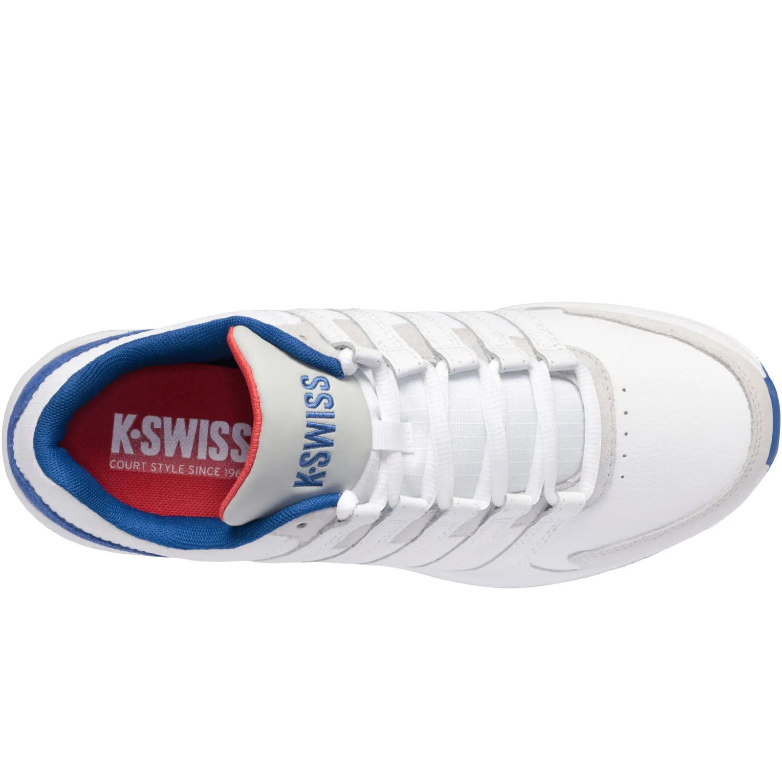 K-Swiss Mens Vista Low Rise Retro Leather Trainers - White