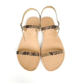 LEV SANDALS BROWN SNAKE