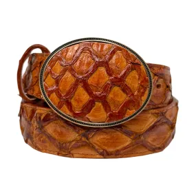 Los Altos Cognac Full Skin Pirarucu Fish Belt