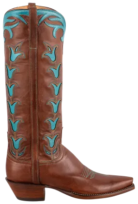 Lucchese Women's Tulip Cowgirl Boots - Chocolate