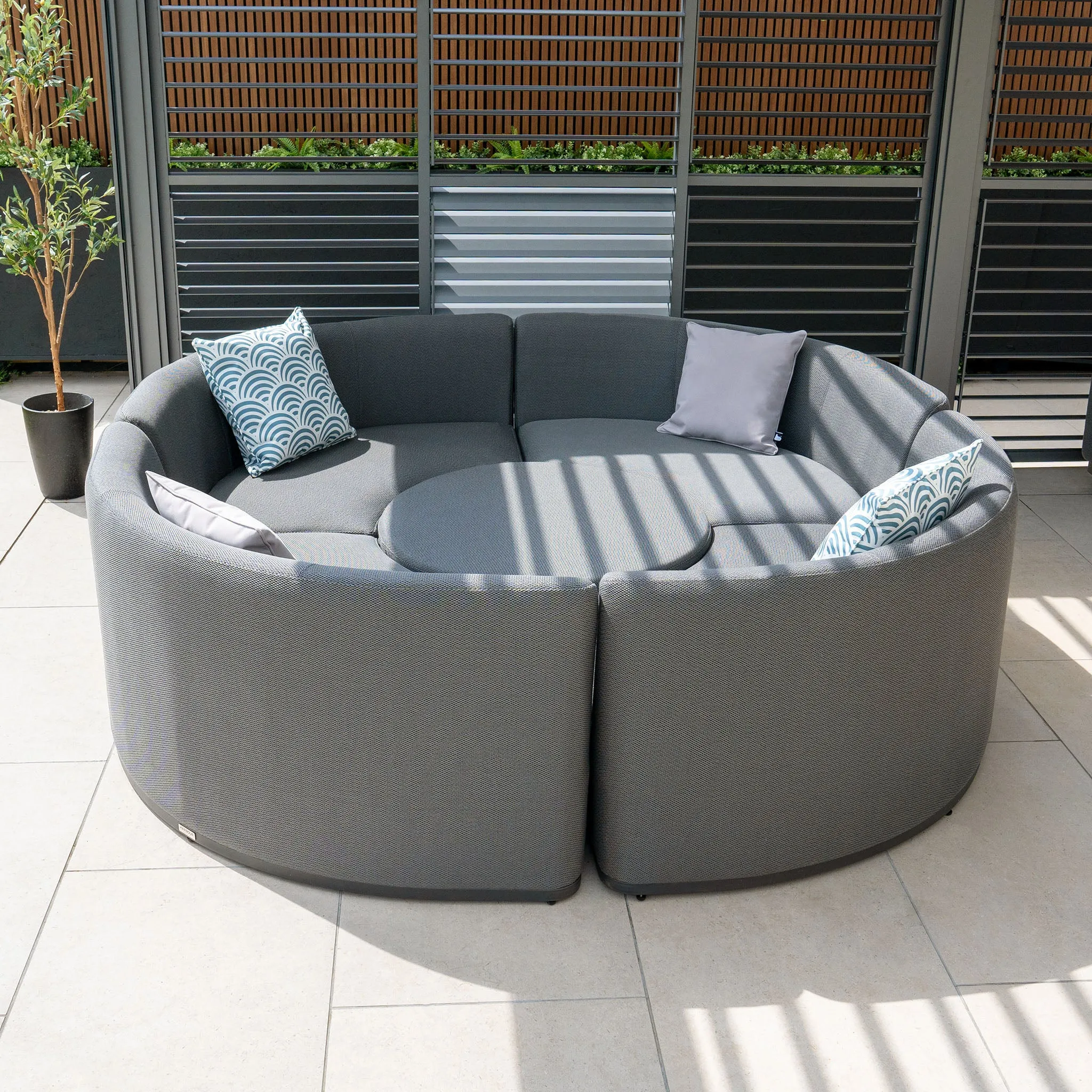 Luna Outdoor Fabric Lifestyle Suite with 4 Sofas in Grey