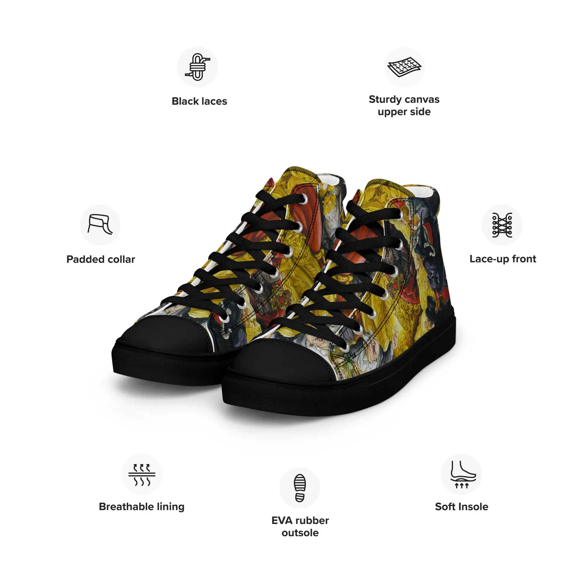 Maskerade Men's High Top Canvas Shoes - Free Shipping *US SIZES SHOWN! USE CHART!