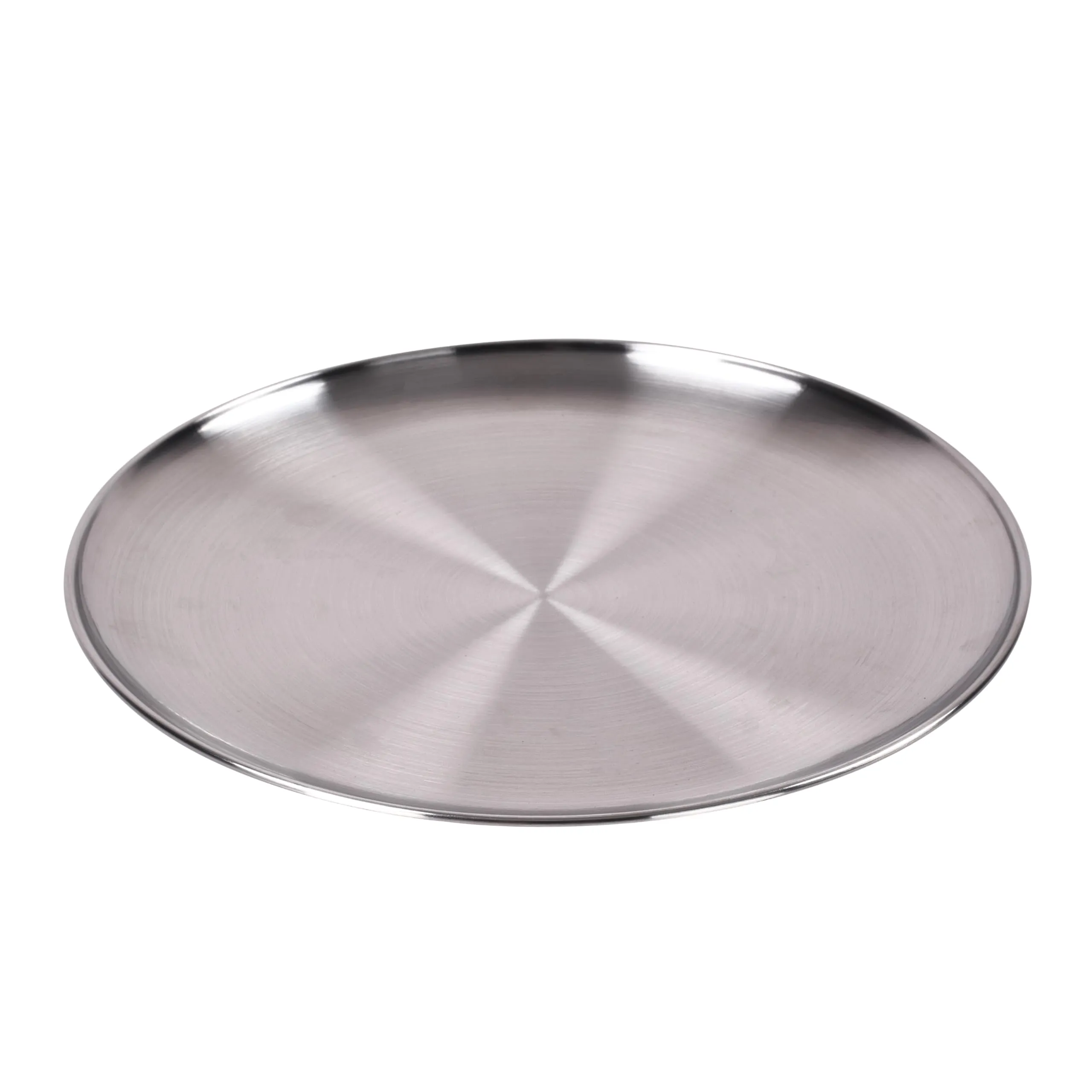 Metal Serving Tray - Round Silver Serving Tray - Circular Metal Platter