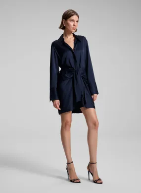 Mia Satin Mini Shirtdress