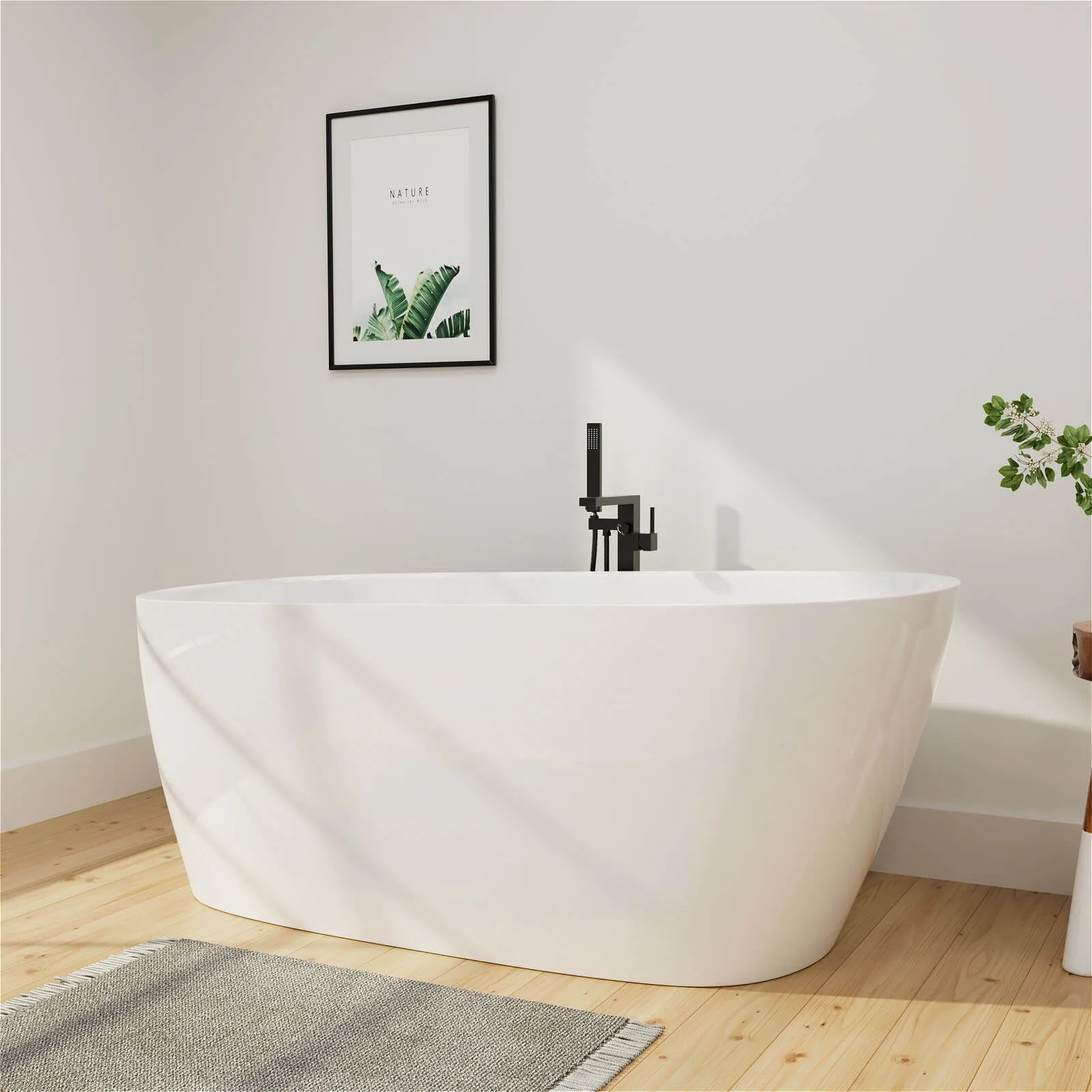 Mokleba 59'' Acrylic Single Slipper Bathtub, Modern Style, Color Consistency, Exclusive Patent