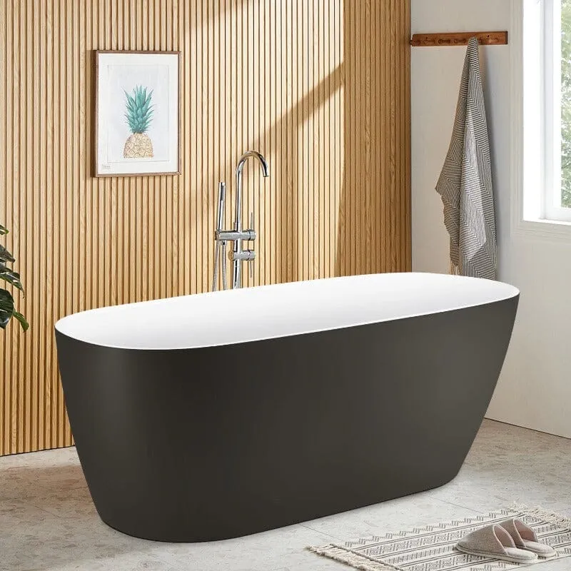 Mokleba 59'' Acrylic Single Slipper Bathtub, Modern Style, Color Consistency, Exclusive Patent