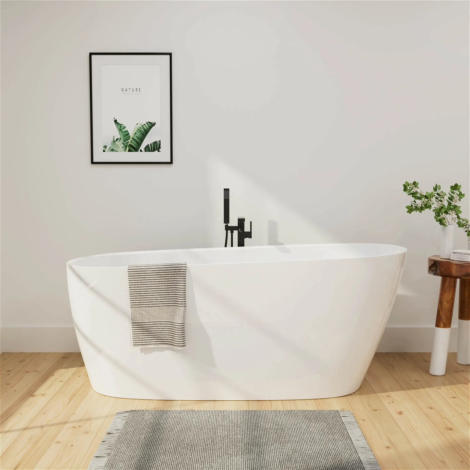 Mokleba 59'' Acrylic Single Slipper Bathtub, Modern Style, Color Consistency, Exclusive Patent