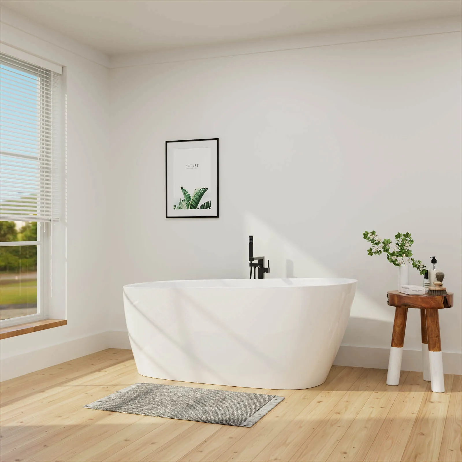 Mokleba 59'' Acrylic Single Slipper Bathtub, Modern Style, Color Consistency, Exclusive Patent