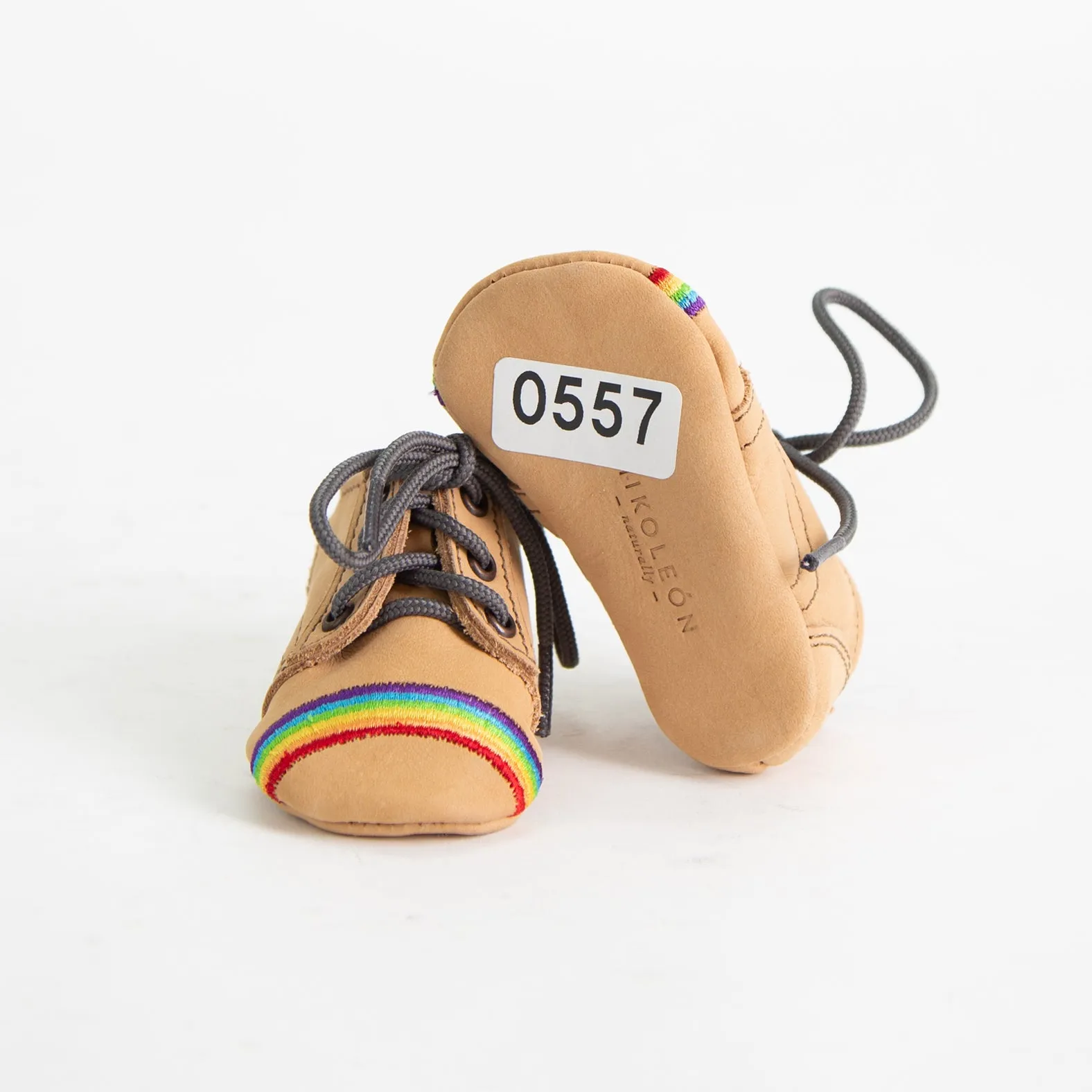 MS0557 - Rainbow Baby Varsity Shoes Natural SAMPLE